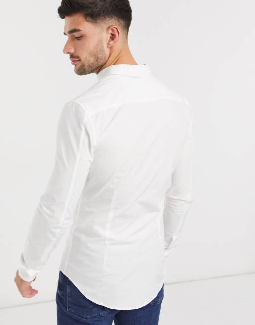 Calvin Klein Extra Slim Long Sleeve Business Shirt In White