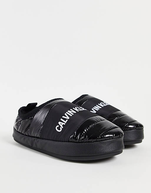 asos.com | Calvin Klein Jeans warm lining logo slipper in black