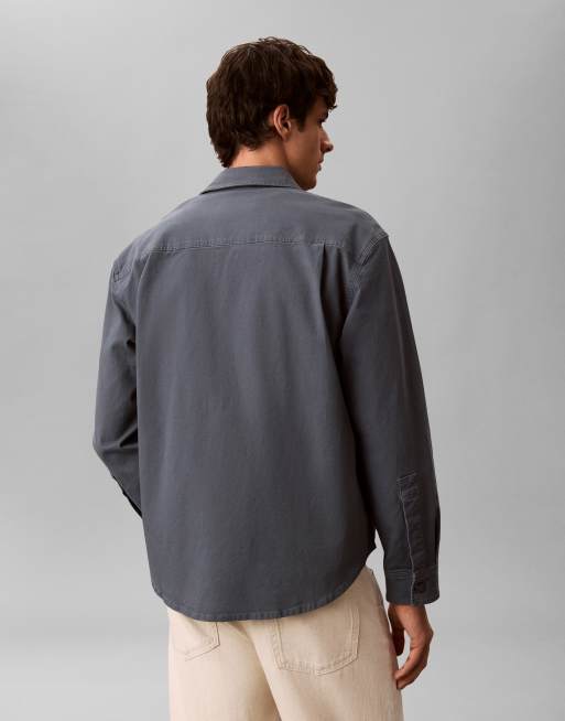Calvin Klein Jeans – Wattierte Hemdjacke in Blau, 4 von 5