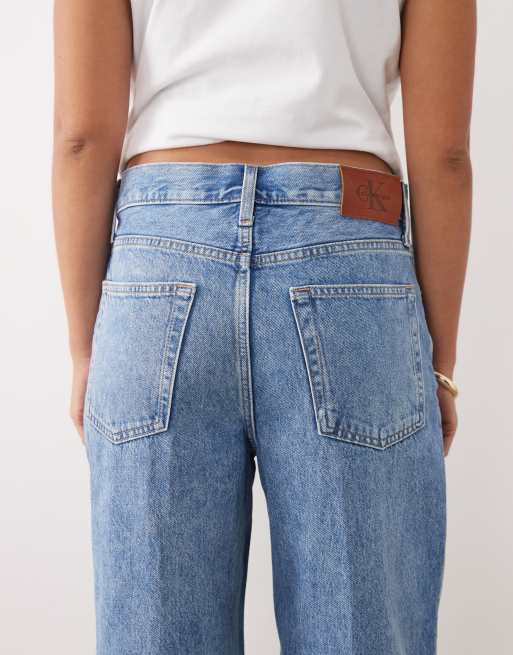 Calvin Klein Jeans – Weite Jeans in Blau mit niedrigem Bund, 4 von 5