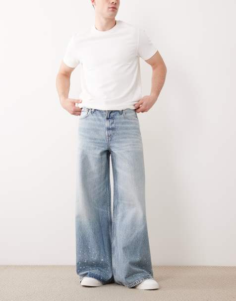 Calvin Klein Jeans – Weite Jeans in hellblauer Waschung - view 1