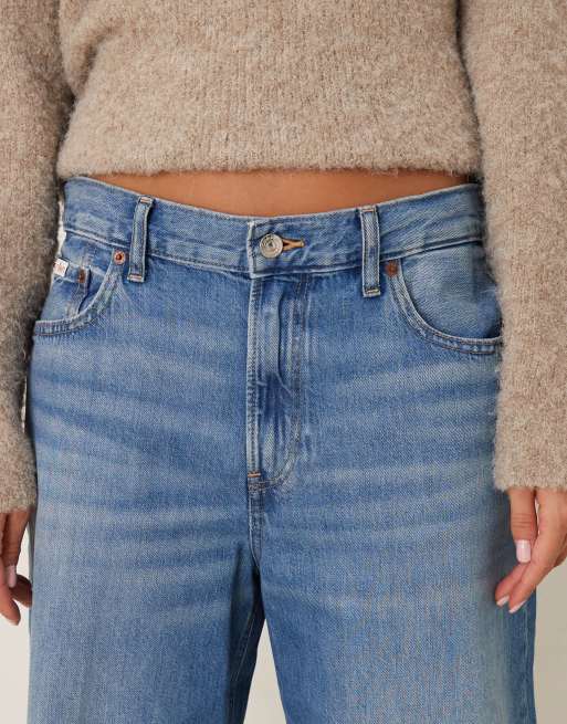 Calvin Klein Jeans – Weite Jeans in mittelblauer Waschung mit niedrigem Bund, 4 von 5