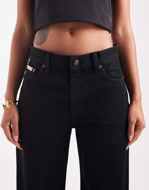 Calvin Klein Jeans – Weite Jeans in Schwarz mit niedrigem Bund, 4 von 5