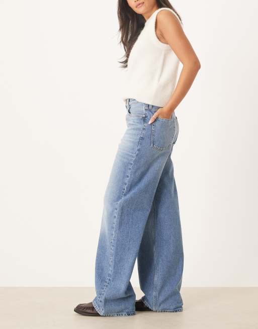 Calvin Klein Jeans – Weite Jeans in verwaschenem Hellblau mit niedrigem Bund, 3 von 5