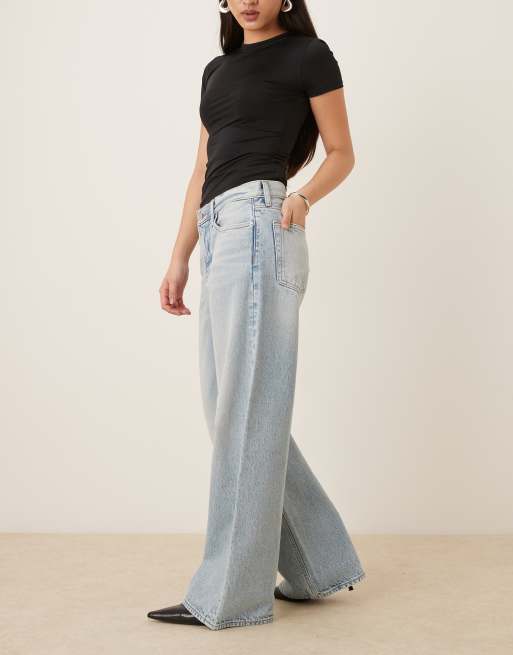 Calvin Klein Jeans – Weite Jeans in verwaschenem Hellblau mit niedrigem Bund, 3 von 5