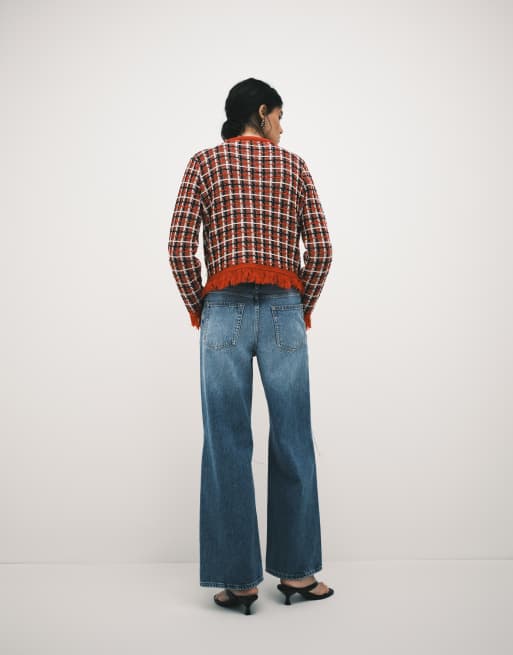 Calvin Klein Jeans – Weite, zerrissene Jeans in mittelblauer Waschung mit niedrigem Bund, 3 von 5