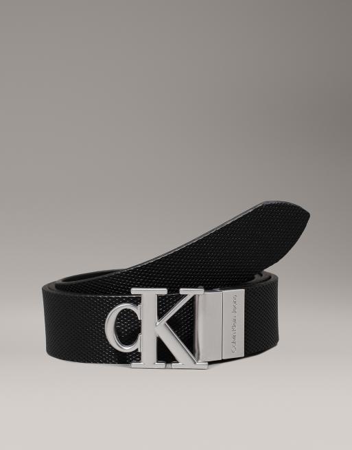 Calvin Klein Jeans – Wendbarer Gürtel in CK-Schwarz mit Logo