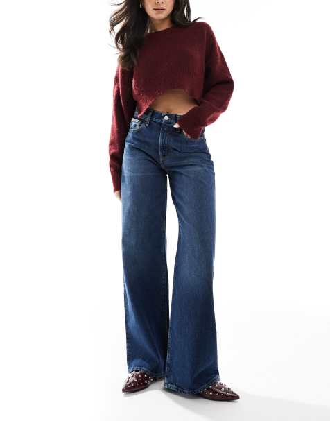 Calvin Klein Jeans wide leg jeans in dark tint - view 1