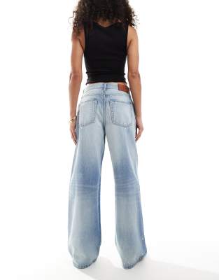 Calvin Klein Jeans Est.1978 Wide Leg Jeans With Splatter Print In Blue