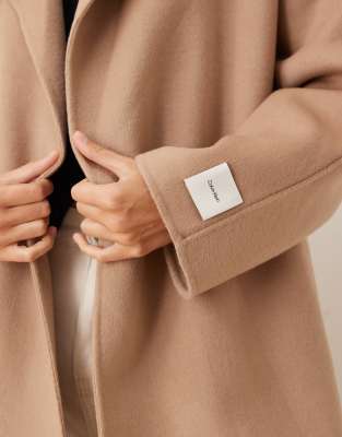 Calvin Klein Jeans Est.1978 Wool Blend Trench Coat In Brown
