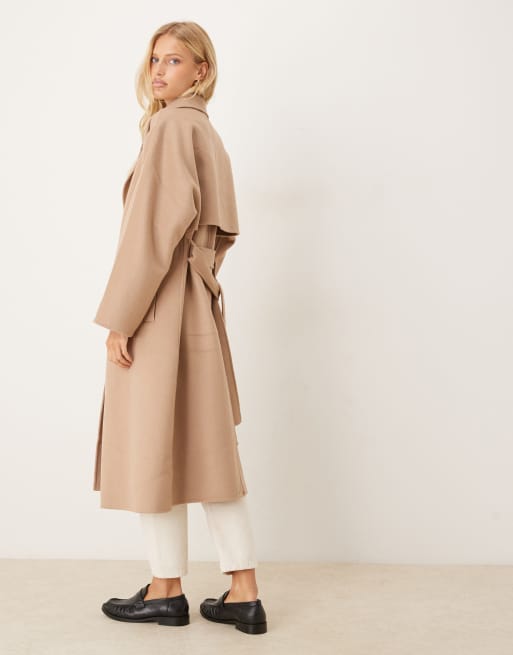 Calvin Klein Jeans wool blend trench coat in beige ASOS