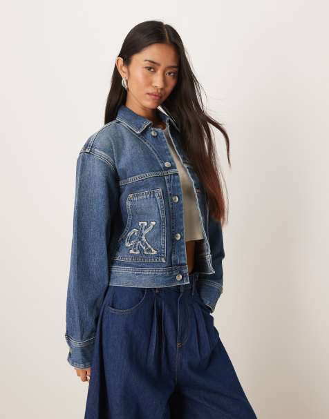 Calvin Klein Jeans workwear denim jacket in sanded blue