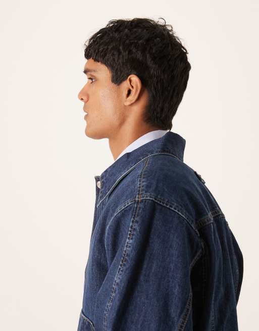 Calvin Klein Jeans – Workwear-Jacke in Indigo-Waschung, 4 von 5