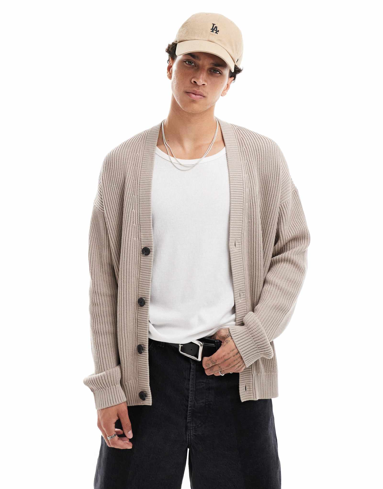 Кардиган с тканым лейблом Calvin Klein Jeans лилового цвета