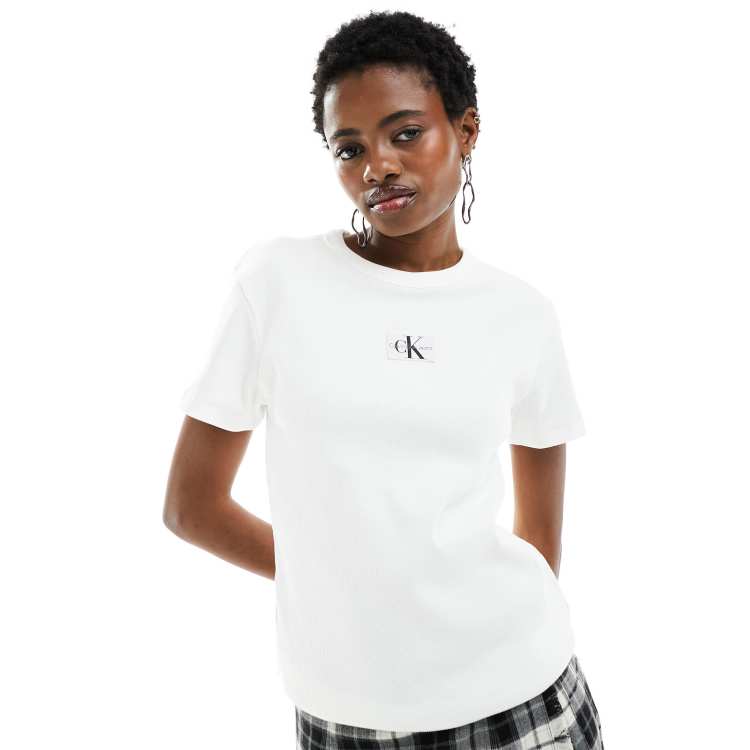 Calvin klein logo shop t shirt women's white