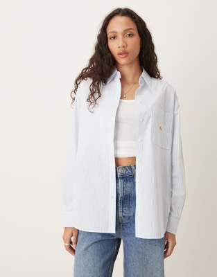 Calvin Klein Jeans Est.1978 Woven Label Relaxed Shirt In Blue