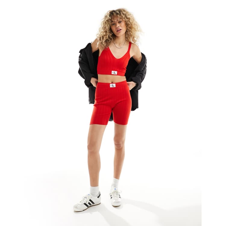 Calvin Klein Jeans Stivale stringato talpa ClassicfuncenterShops Calvin Klein Jeans woven label sweater bralette in red