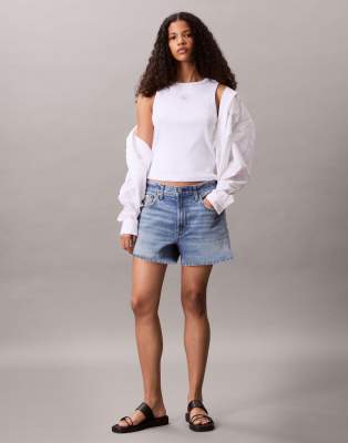 Calvin Klein Jeans Est.1978 Woven Label Tank Top In White