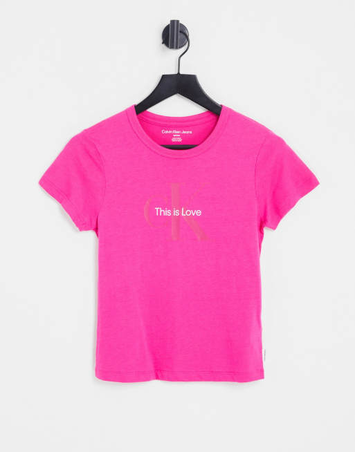 Calvin Klein Jeans x Pride This is Love T-shirt in pink | ASOS