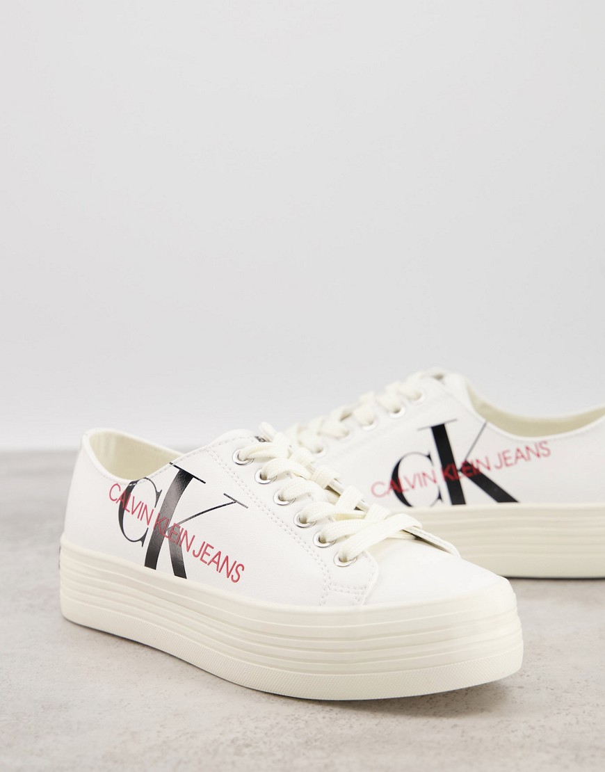 Calvin Klein Jeans zesley flatform trainers in white