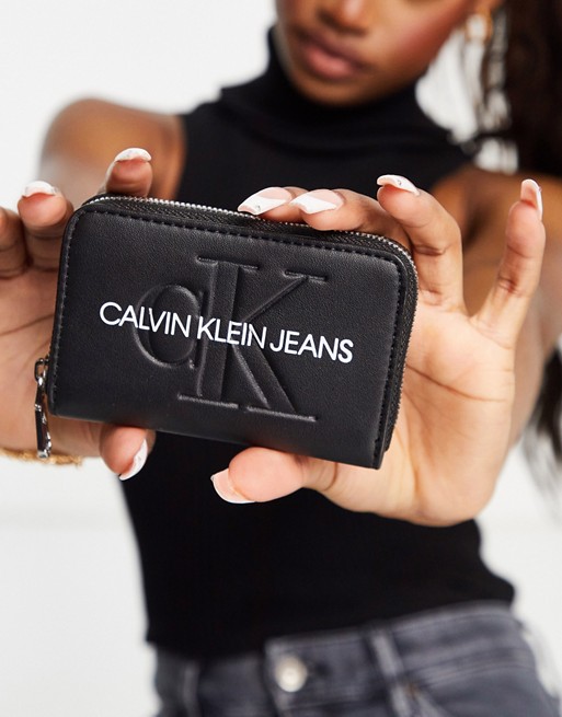 Calvin Klein Jeans zip around purse in black