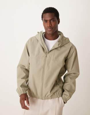 Calvin Klein Jeans zip up technical jacket in beige-Neutral φωτογραφία