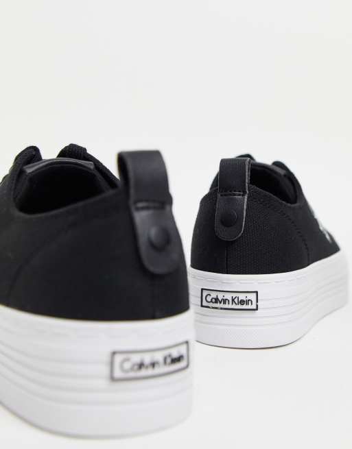 Calvin klein black & white jeans zolah canvas trainers new arrivals