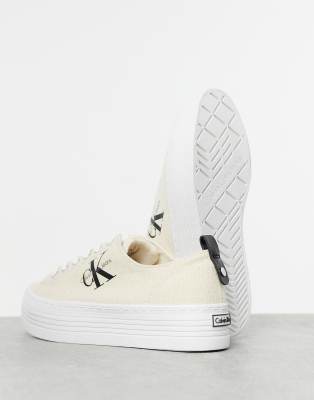 Calvin Klein Jeans Zolah trainers in natural white ASOS