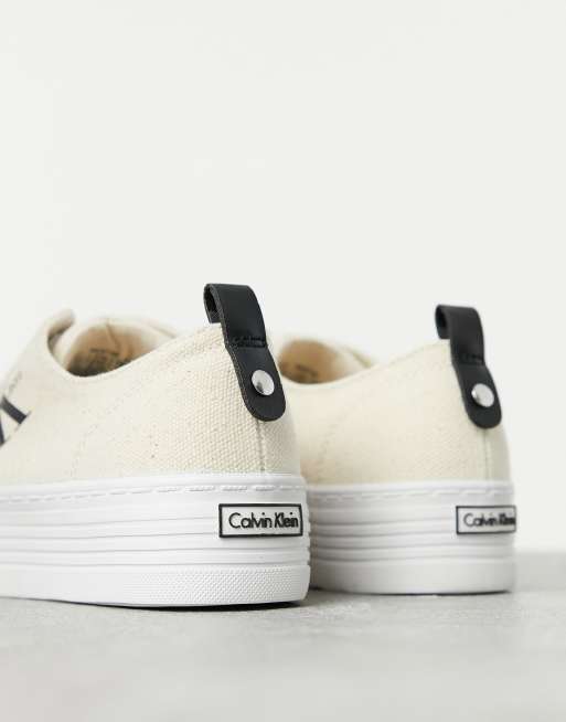 Calvin Klein Jeans Zolah trainers in natural white ASOS