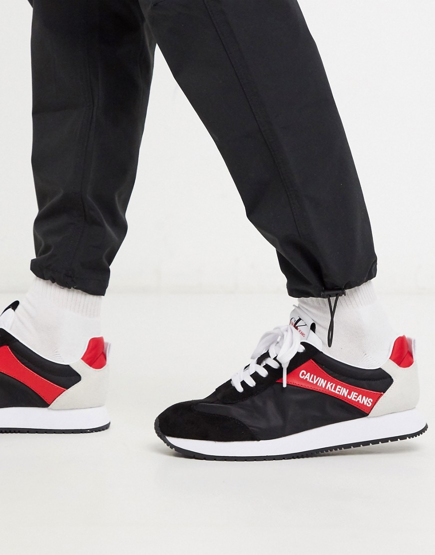 Calvin Klein - Jerrod - Sneakers nere con finiture rosse-Nero