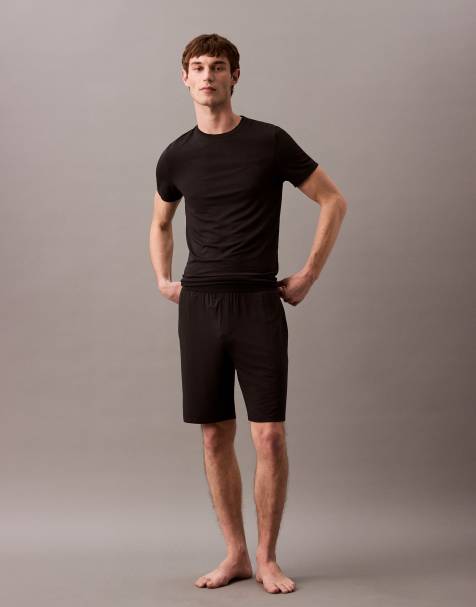 Calvin Klein jersey pyjama shorts in black - view 1