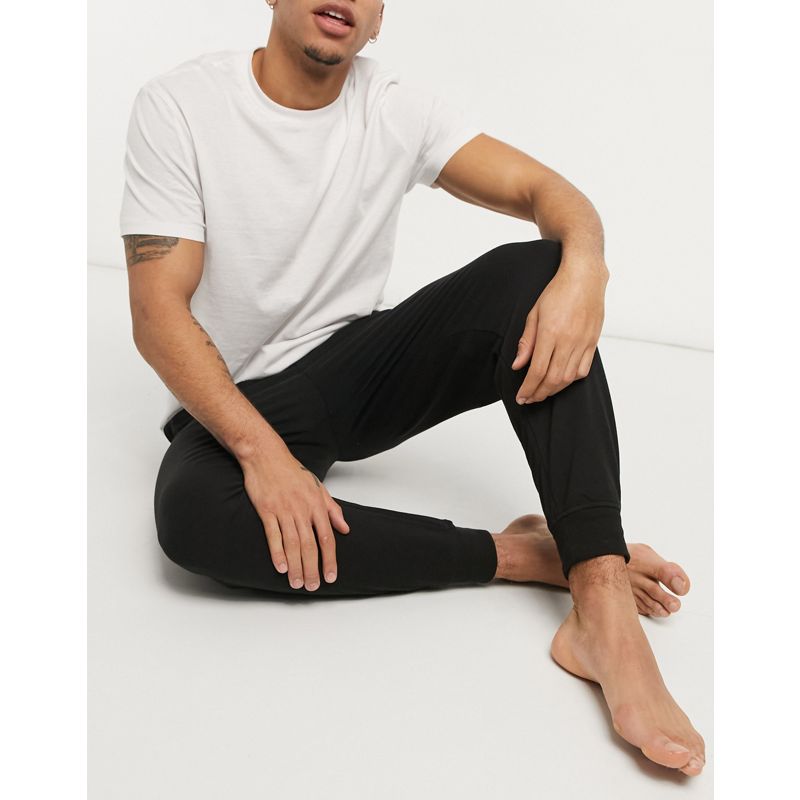 Uomo Designer Calvin Klein - Joggers neri con fascia in vita con codice a barre