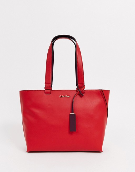 Calvin Klein Julie medium tote bag in red