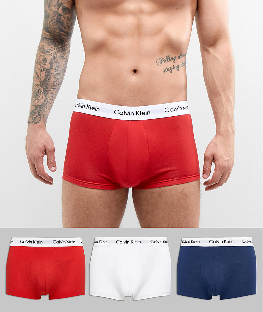 Calvin Klein – Kalsonger i bomullsstretch med låg midja 3-pack-Flerfärgad