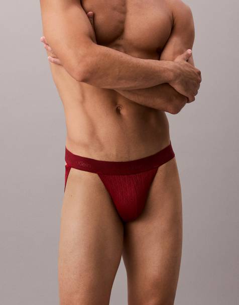 Calvin Klein - Kanten jockstrap in bordeauxrood - view 1