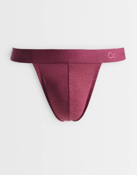 Calvin Klein kanten sportslip in bordeauxrood - view 1