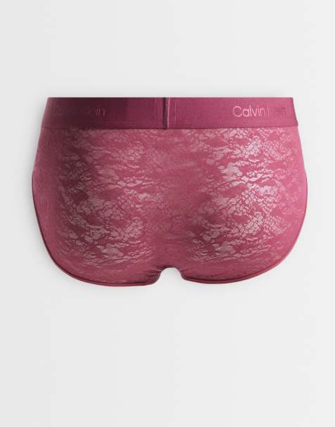 Calvin Klein kanten sportslip in bordeauxrood - view 1