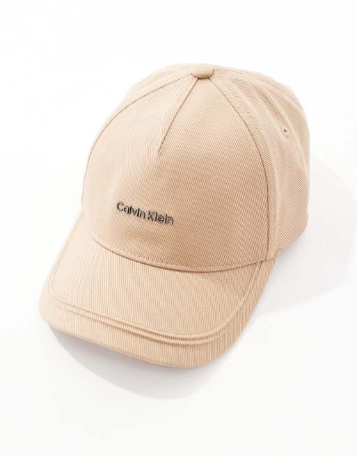 Calvin Klein – Kappe in Beige mit kleinem Logo, 3 von 4