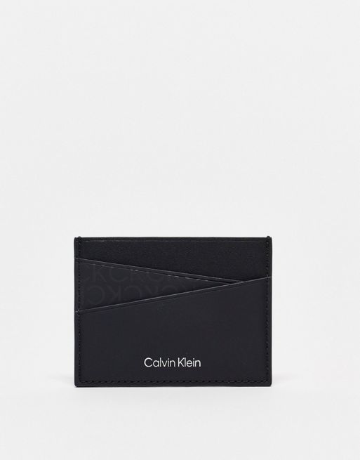 Calvin Klein – Kartenetui in Schwarz mit Logo