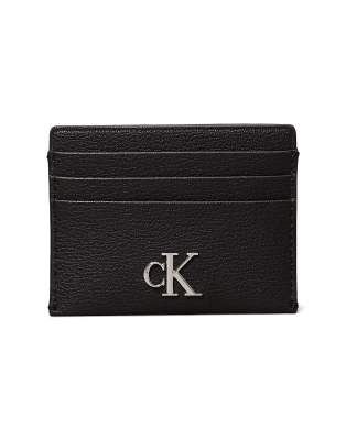 Calvin Klein - Kartenetui in Schwarz mit minimalistischem Monogramm