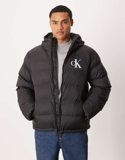 Calvin Klein Keans monologo puffer jacket in black - view 1