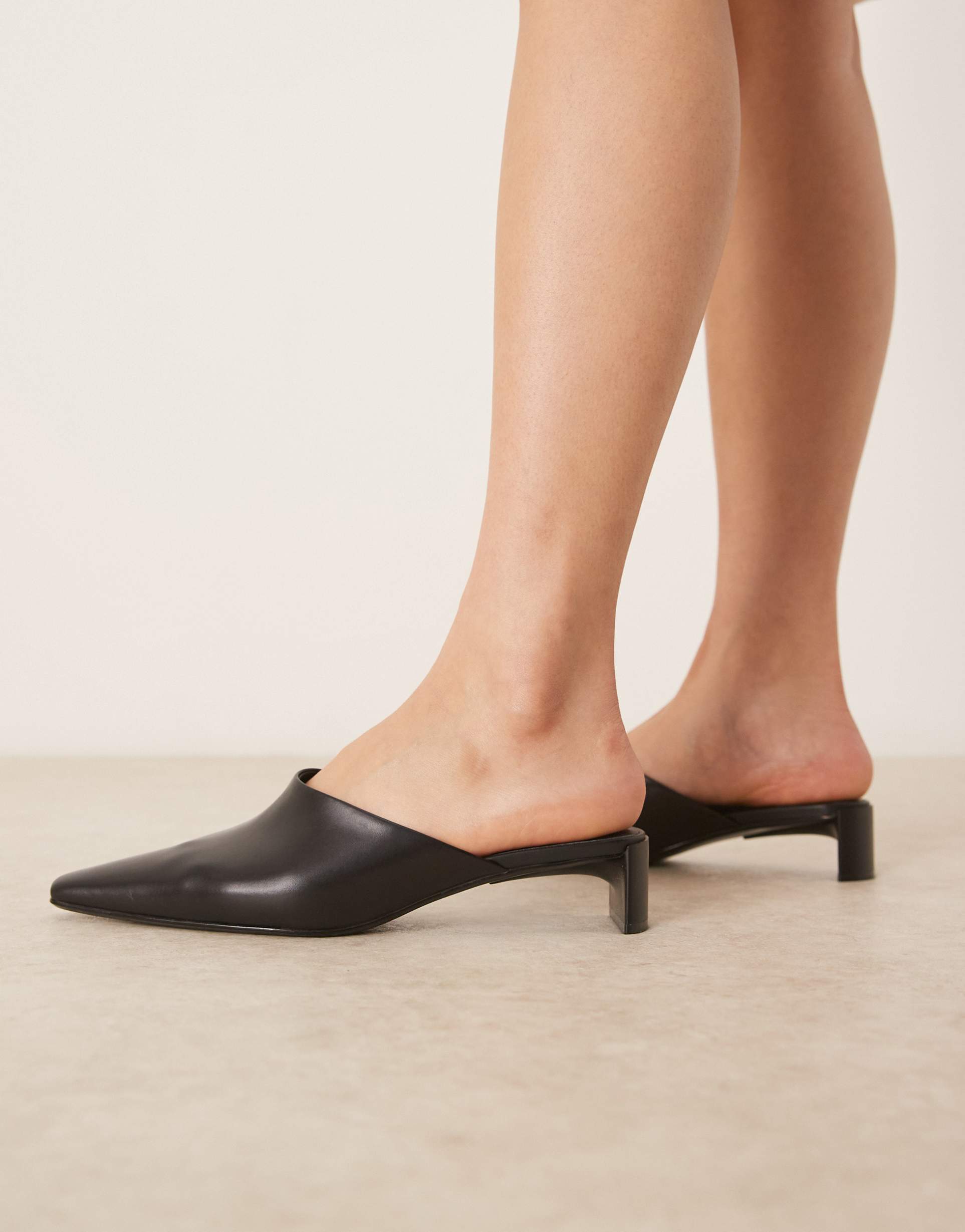 calvin klein kitten heel mules in black