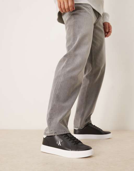 Calvin Klein – Klassische Cupsole-Sneaker aus Leder in Schwarz und Weiß, 3 von 5