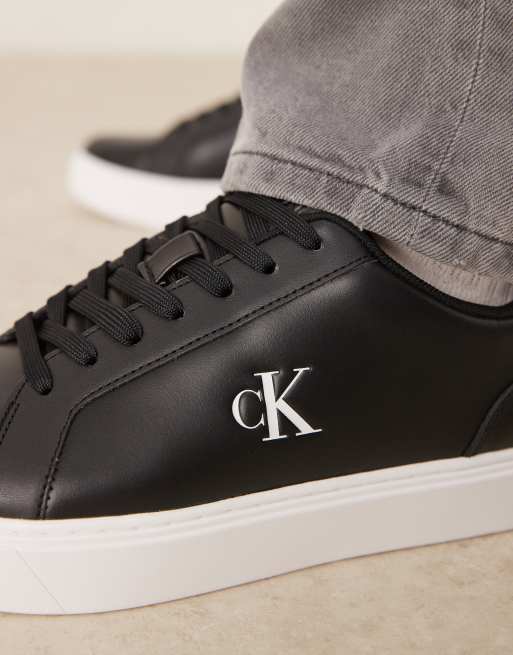 Calvin Klein – Klassische Cupsole-Sneaker aus Leder in Schwarz und Weiß, 5 von 5