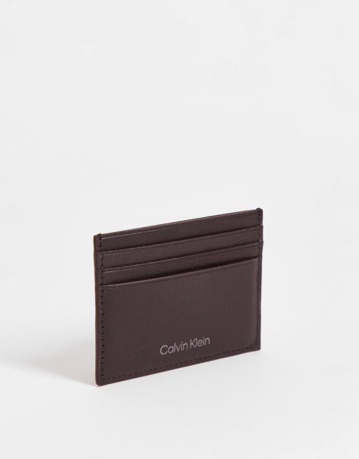 Calvin Klein – Klassisches Kartenetui in Braun