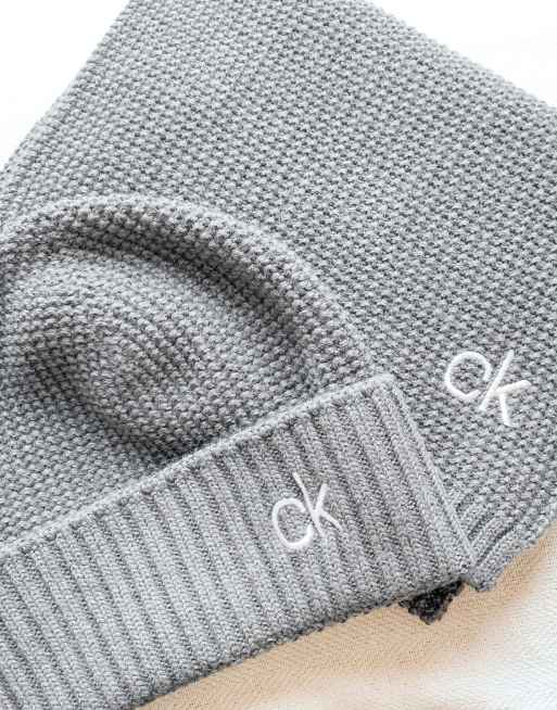 Calvin klein grey beanie sale