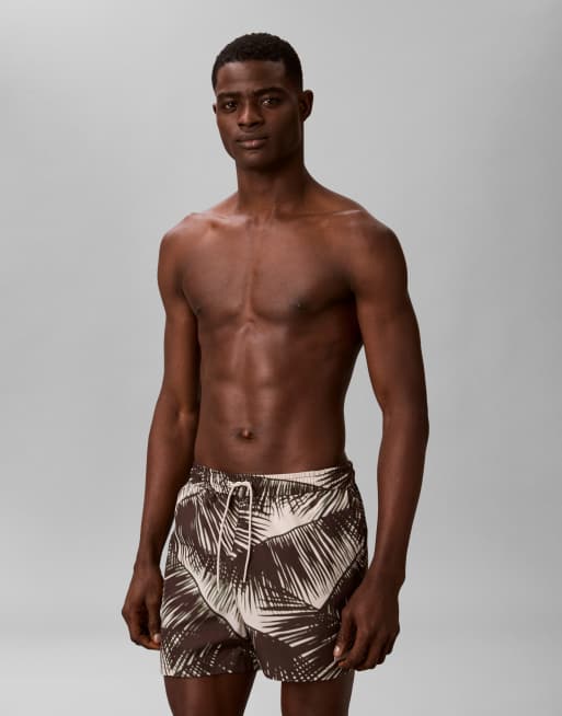 Calvin Klein - Korte badeshorts med palmeprint, 3 af 4