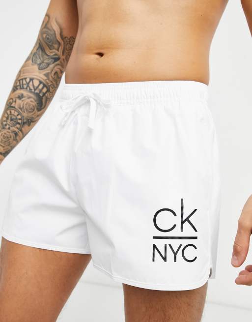 Calvin Klein - Korte hardloop/zwemshort in wit
