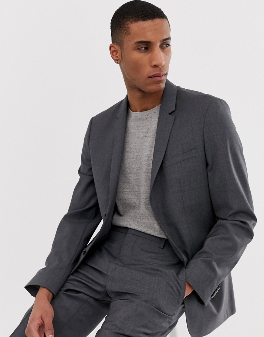 Calvin Klein - Kostymjacka i smal passform-Grå