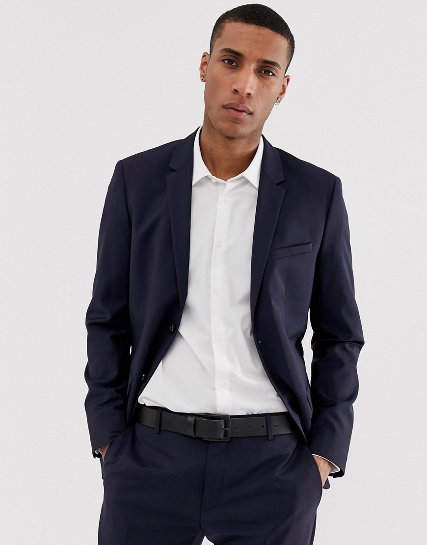 Calvin Klein - Kostymjacka i smal passform-Blå